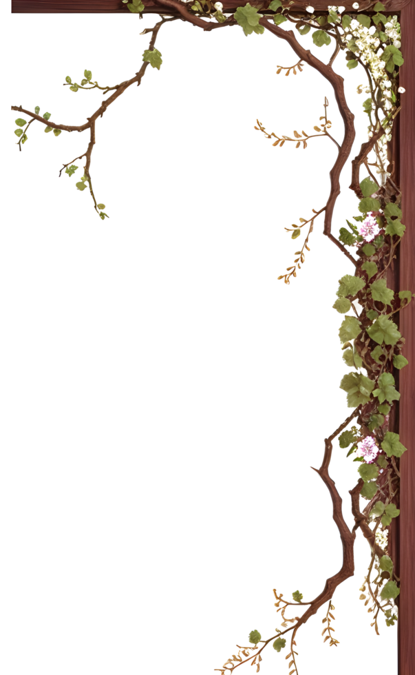 Twing Border Frame PNG Transparent Background Ai Generative