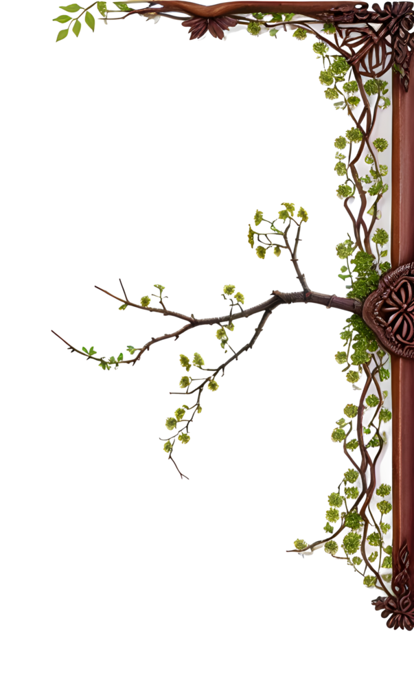 Twing Border Frame PNG Transparent Background Ai Generative