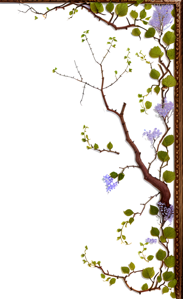 Twing Border Frame PNG Transparent Background Ai Generative