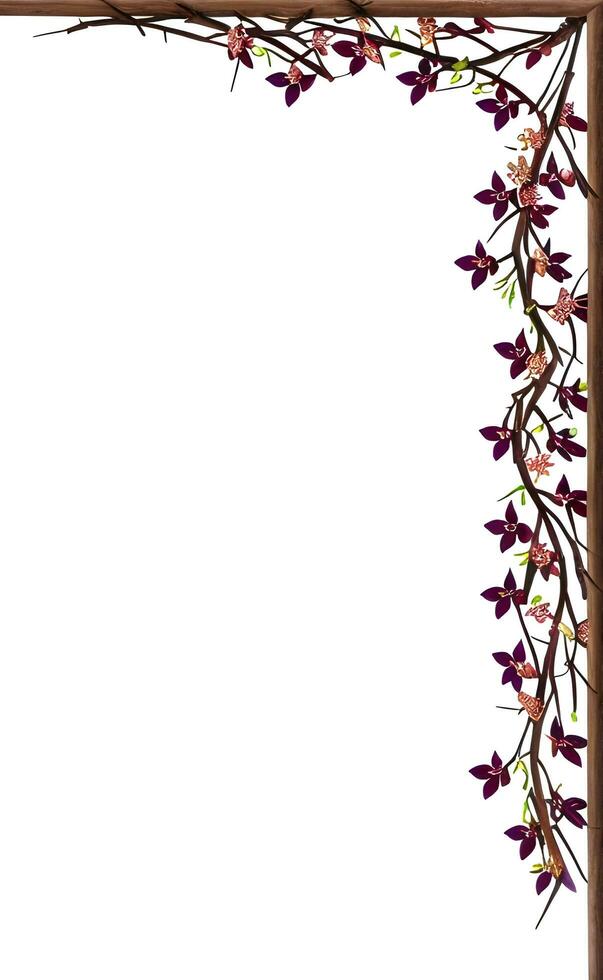 Twig Border Frame Copy Space Area Ai Generative photo
