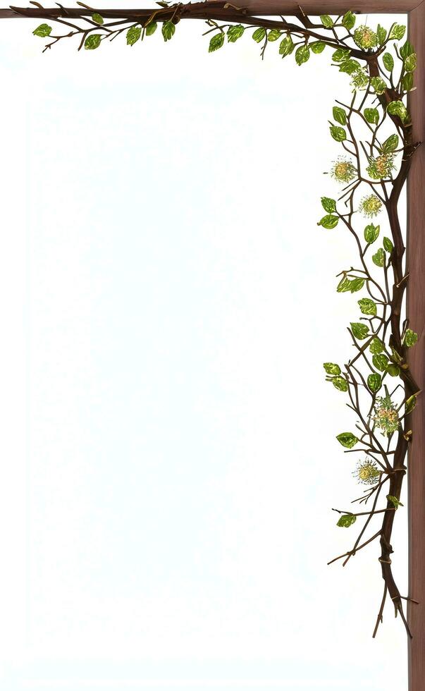 Twig Border Frame Copy Space Area Ai Generative photo