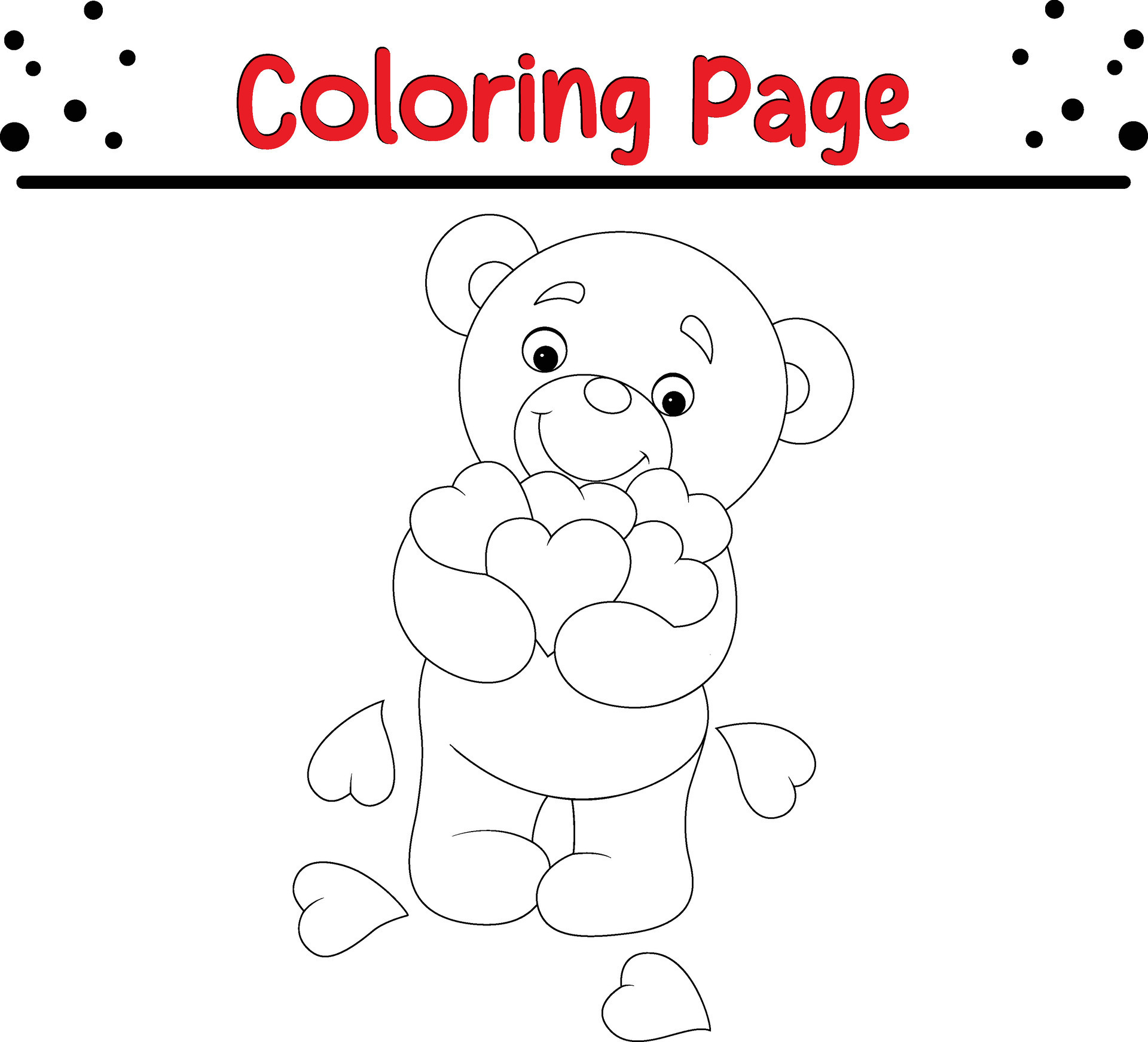 Valentine Animal Coloring Page For Kids 34455994 Vector Art At Vecteezy