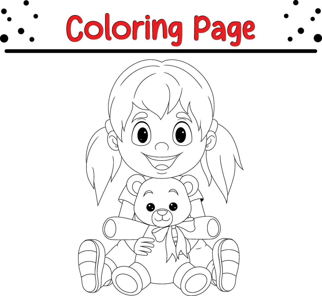 valentine coloring page for kids vector