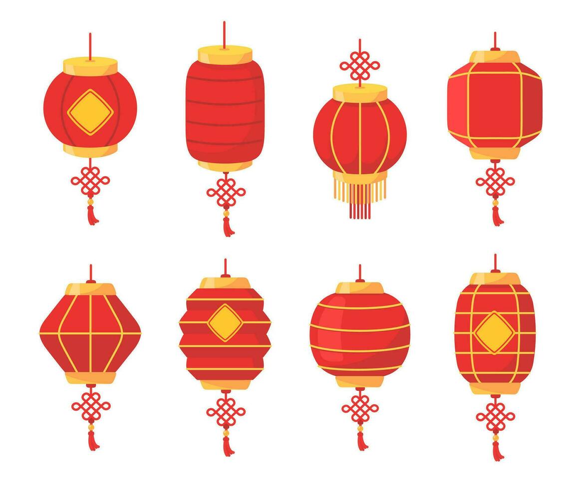 chino rojo linterna para decoración durante chino nuevo año festival vector