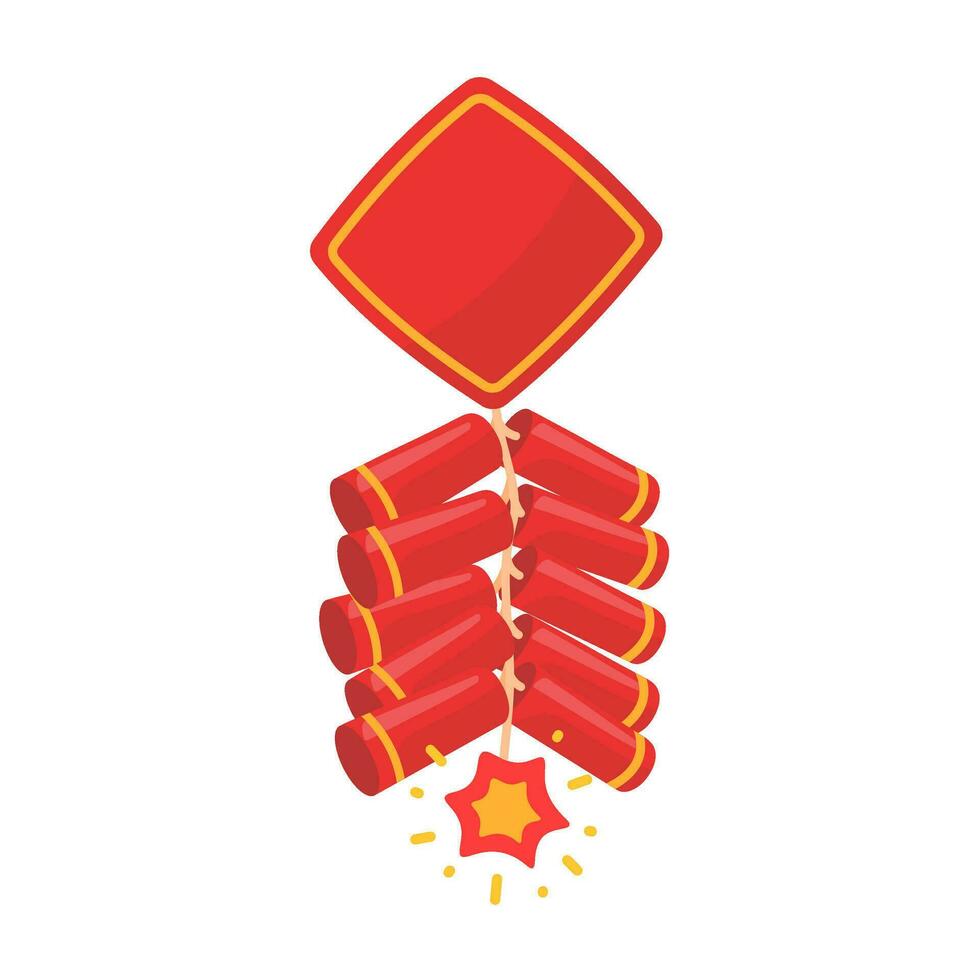 Chinese firecrackers for making loud noises to celebrate Chinese New Year. vector