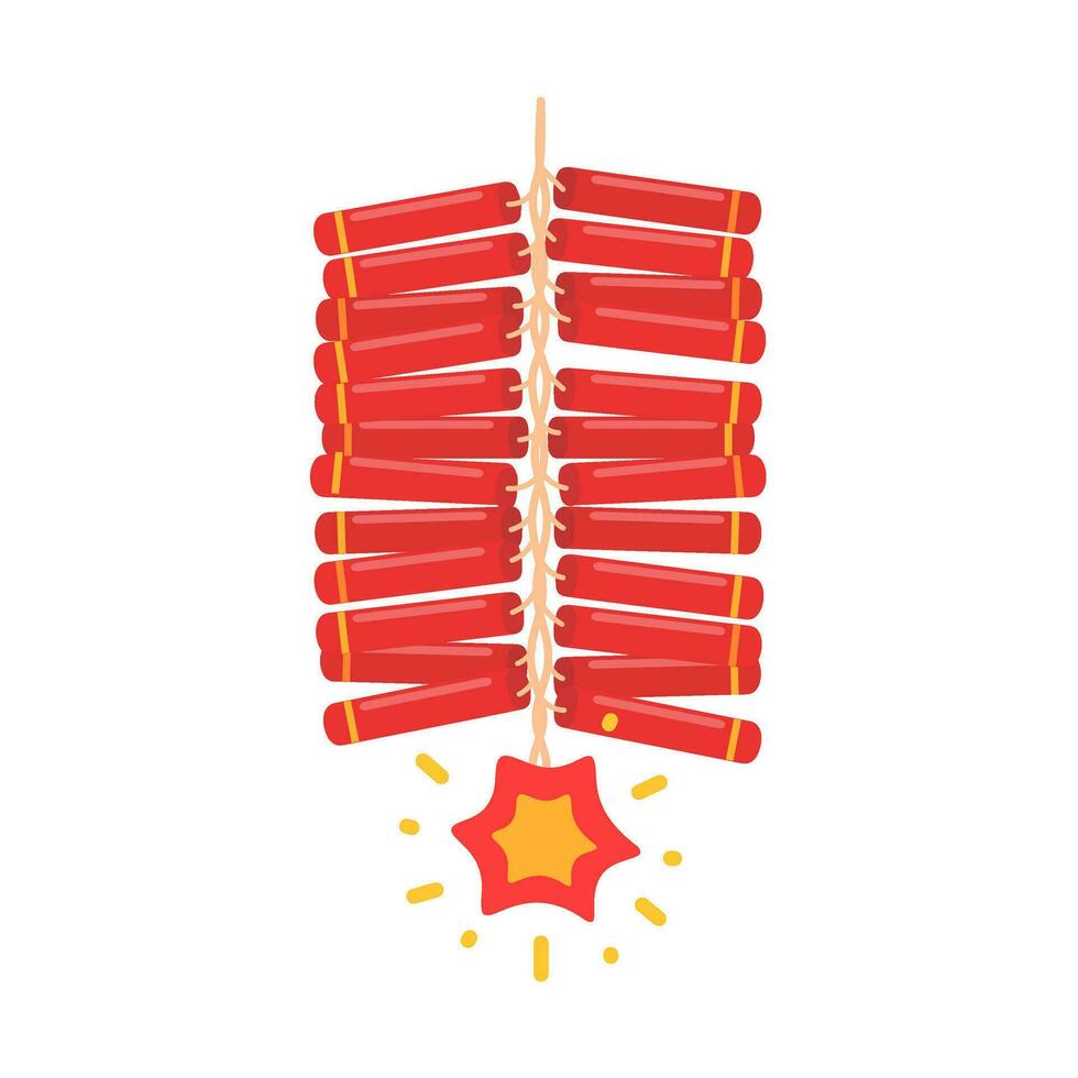 Chinese firecrackers for making loud noises to celebrate Chinese New Year. vector