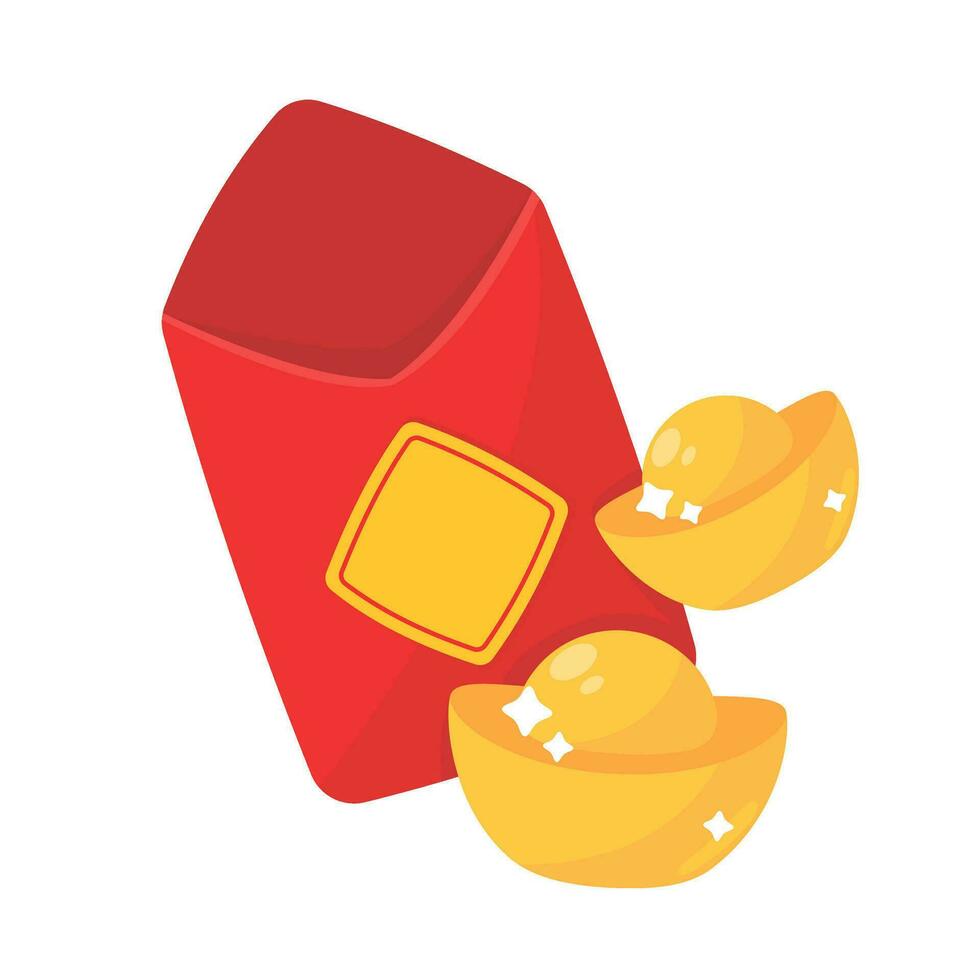 Chinese red money envelope For giving as a gift to children during Chinese New Year. vector