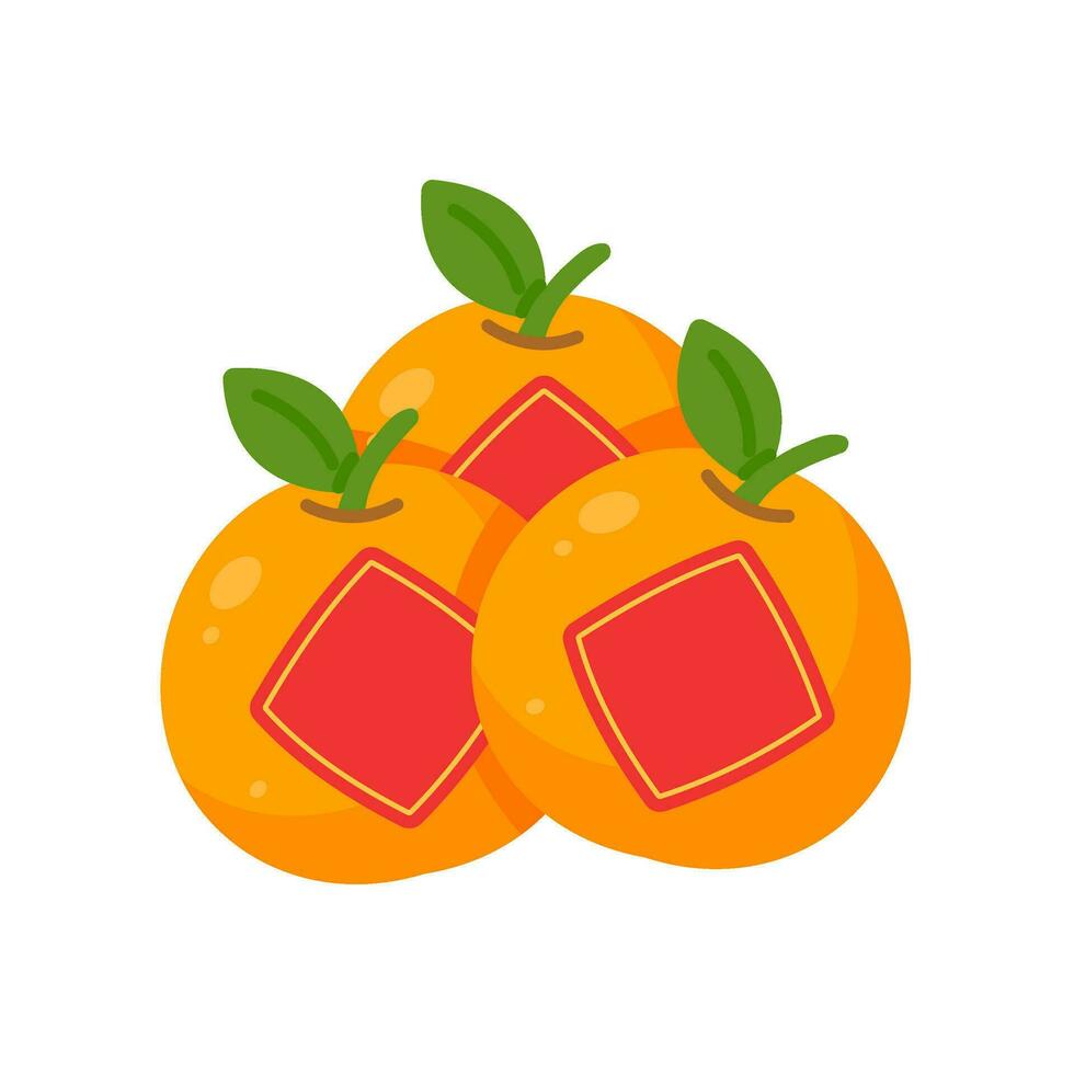 Mandarin oranges covered with red paper to welcome the Chinese New Year. vector