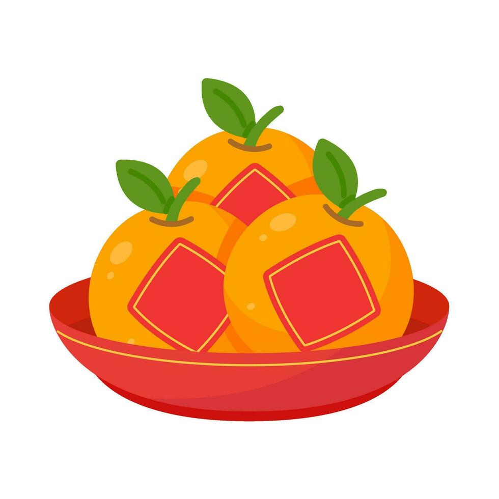 Mandarin oranges covered with red paper to welcome the Chinese New Year. vector