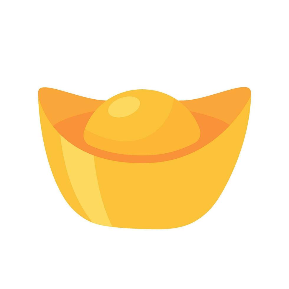 Chinese gold ingots. Currency of wealth. For giving as a gift during the Chinese New Year festival. vector
