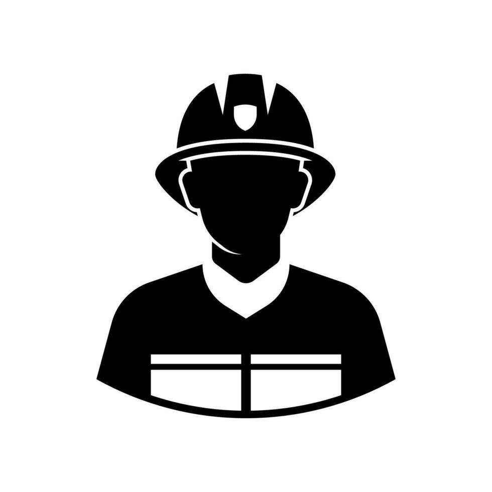 Fireman icon isolated on white background. vector