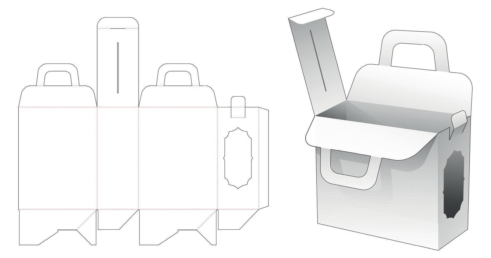 morir cortar caja diseño vector