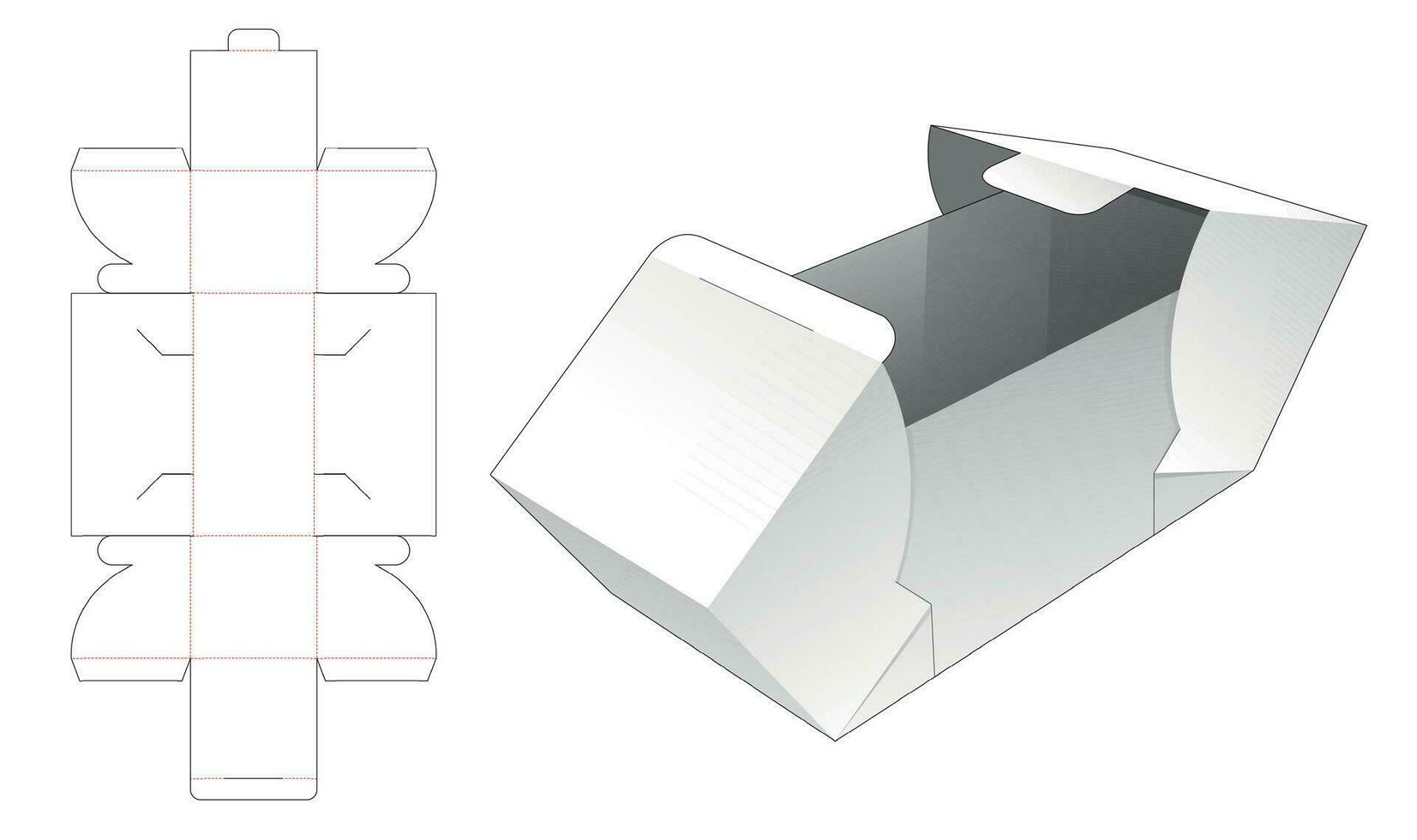 morir cortar caja diseño vector