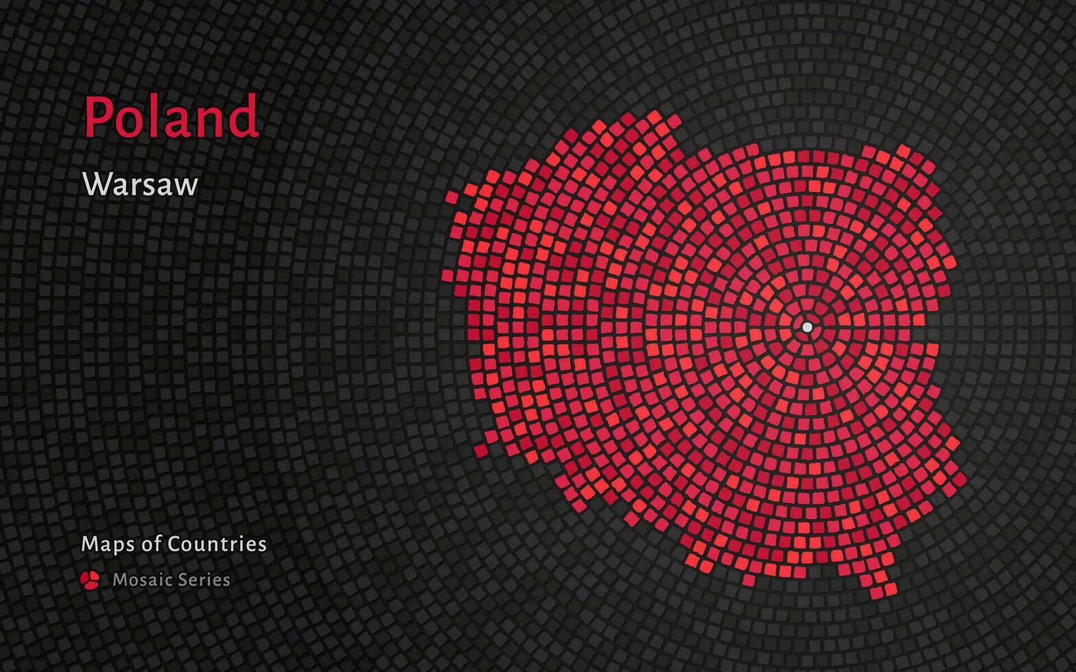 Polonia mapa con un capital de Varsovia mostrado en un mosaico modelo vector