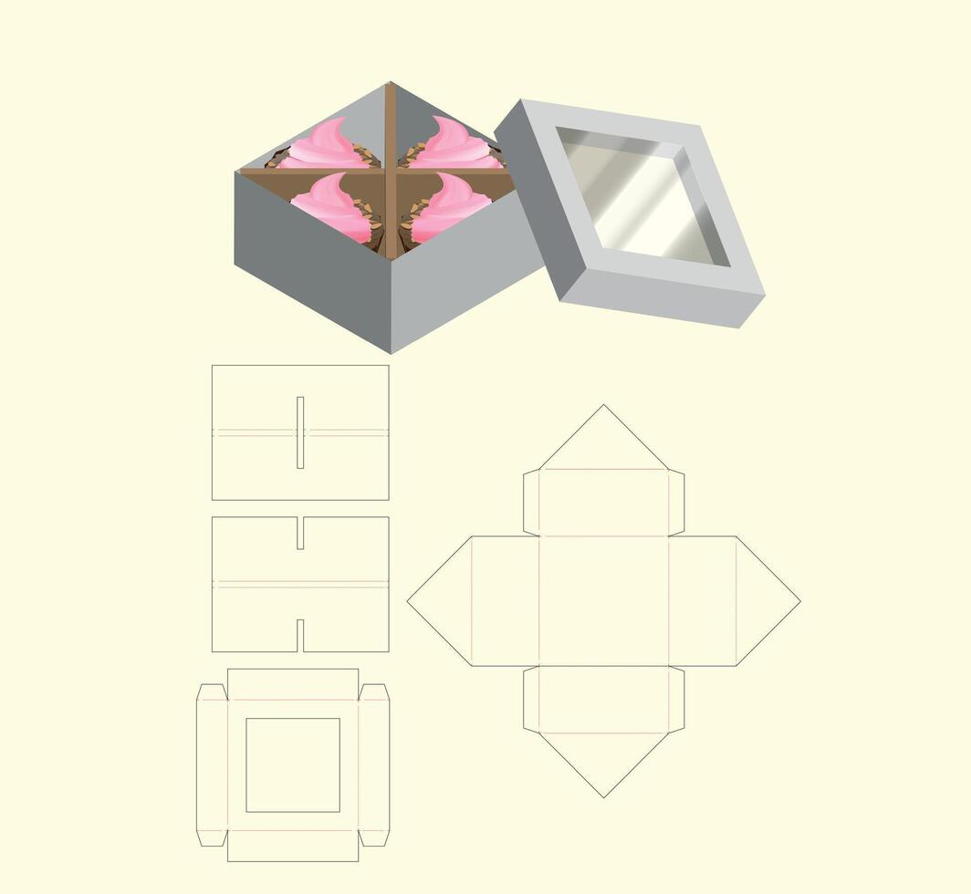 Die cut box Art work design vector