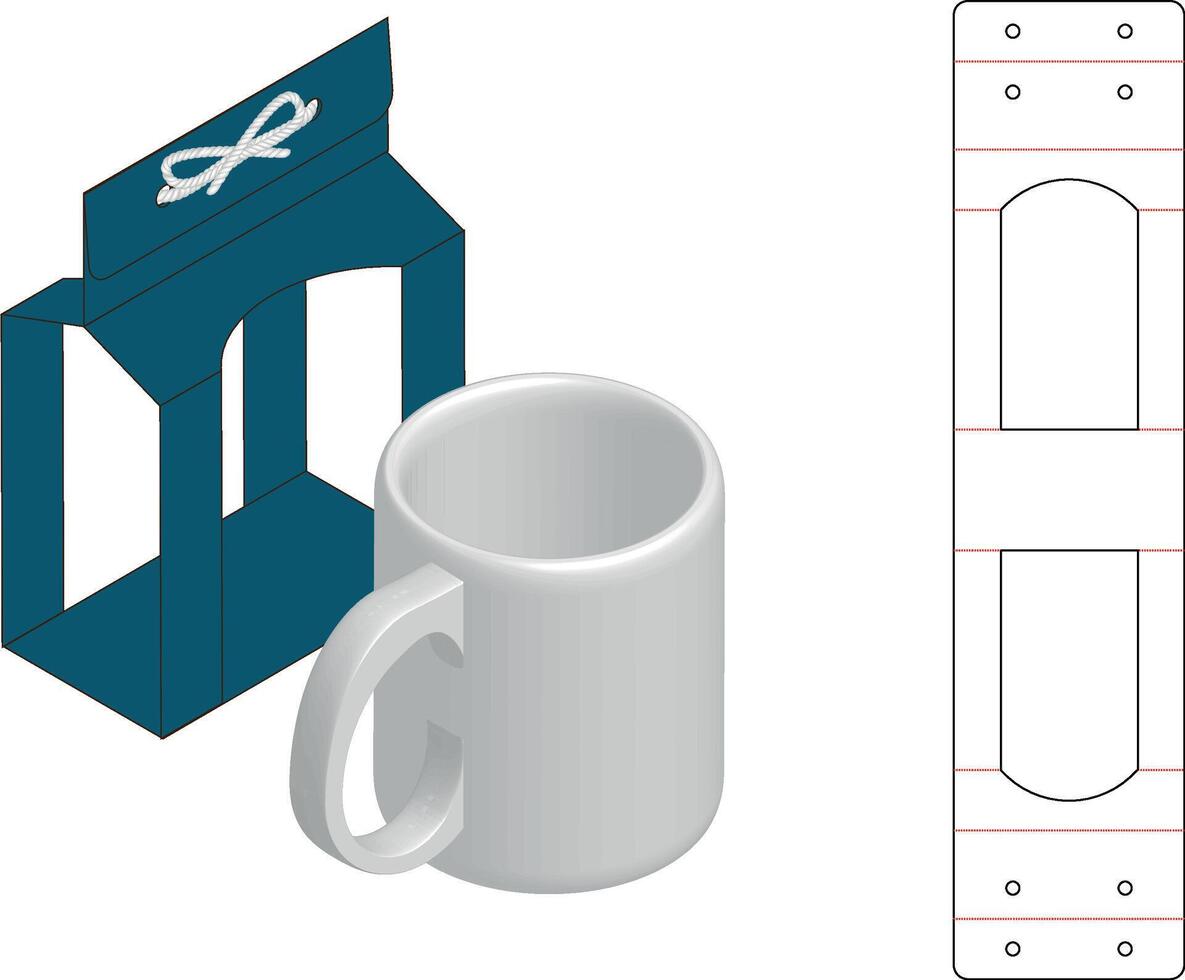 morir cortar caja diseño vector