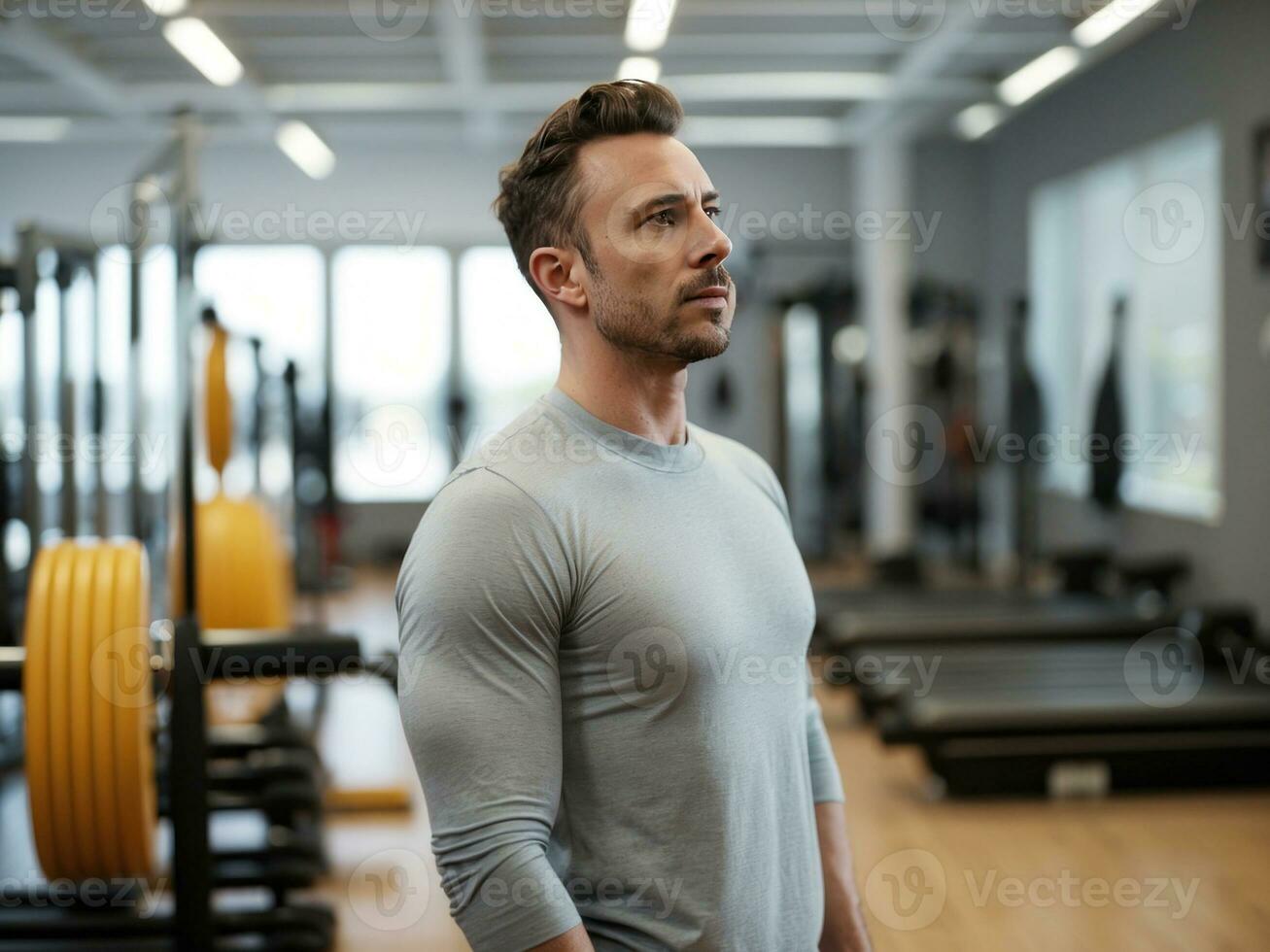 el hombre en un gimnasio ai generativo foto