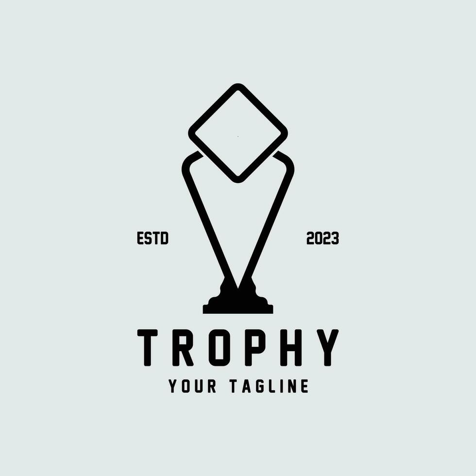 Trophy Logo Design, Award Winner Championship Trophy Vector, Success Brand vector