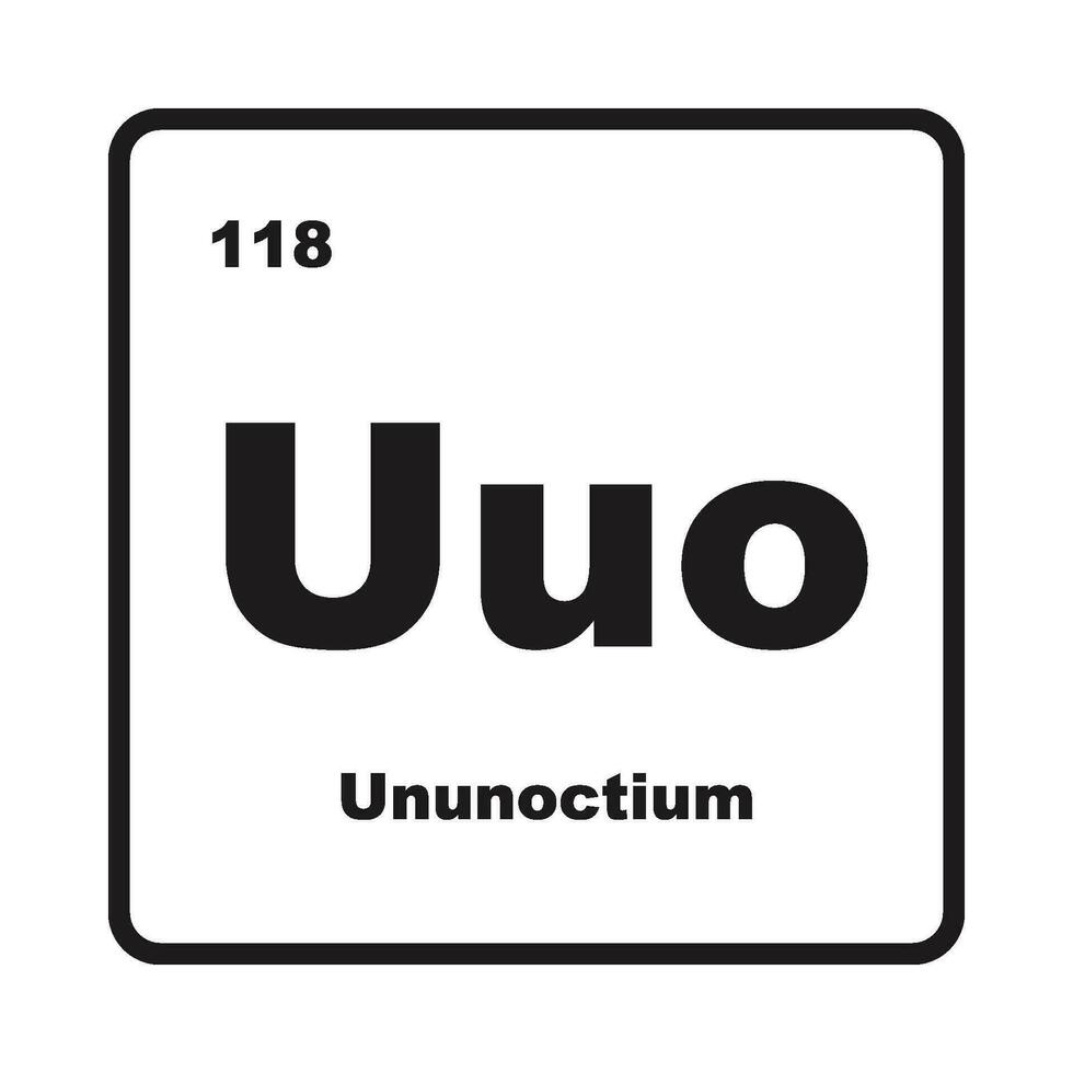 Ununoctium chemistry icon vector