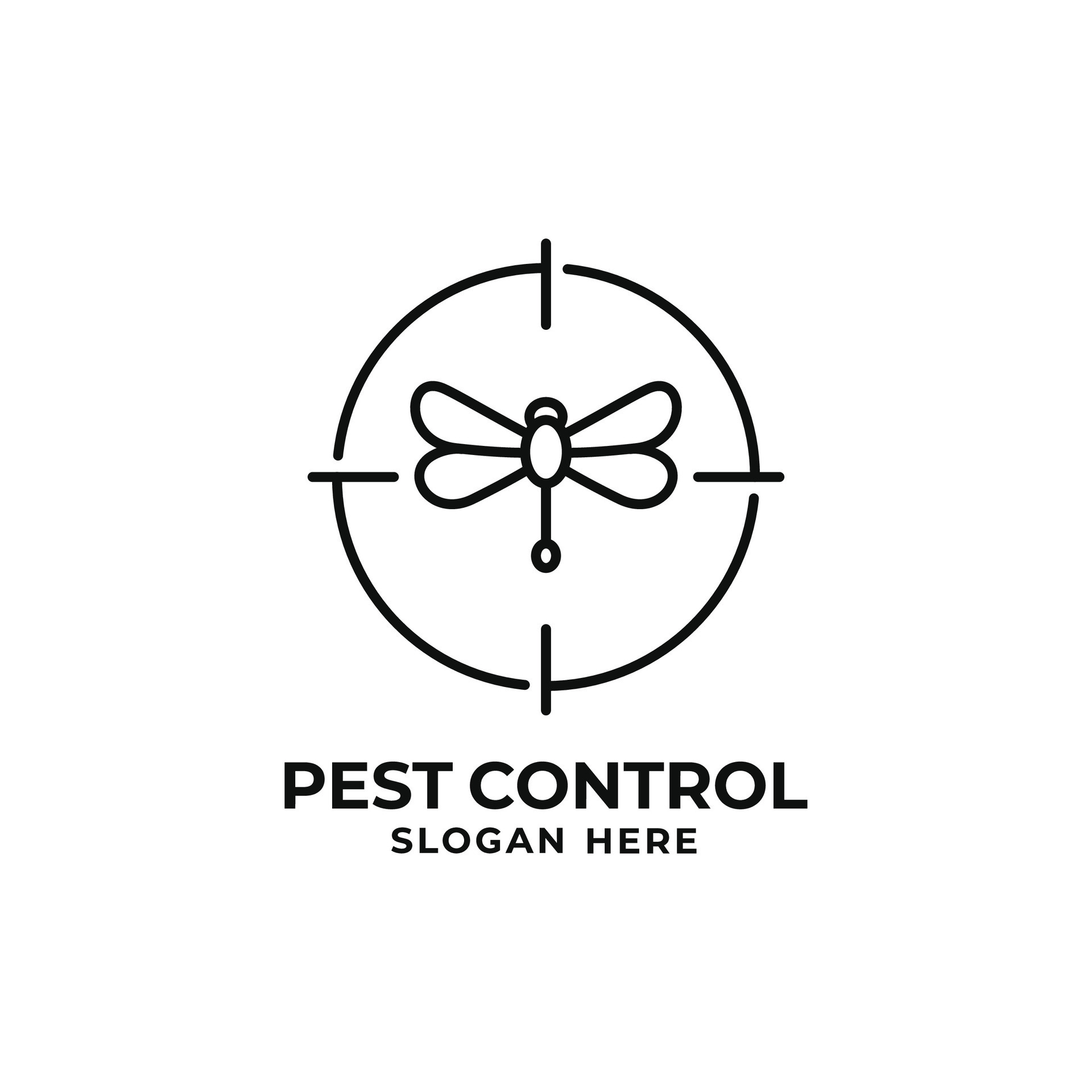 Dragonfly pest control logo design vector illustration. Pest control