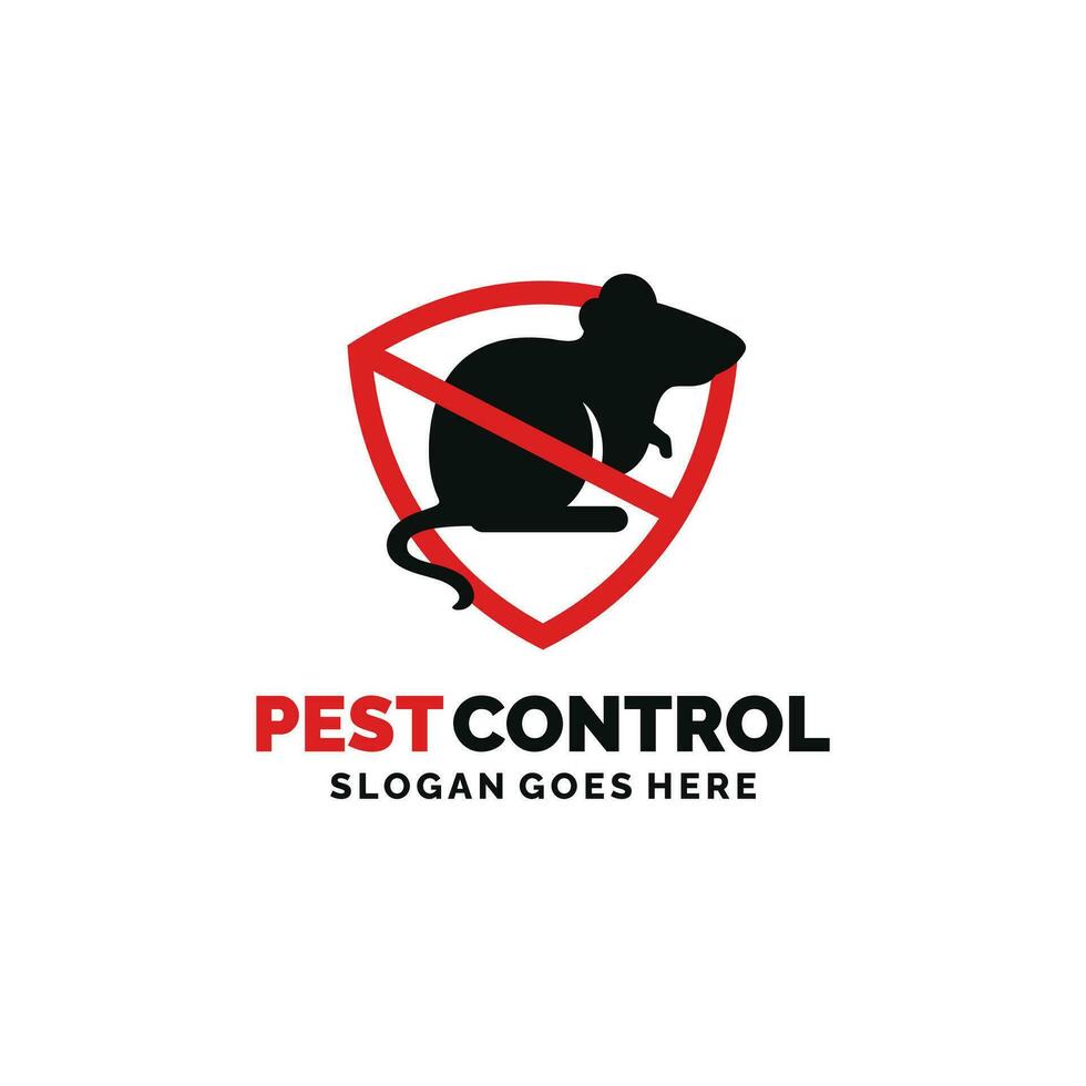 Mouse rat pest control logo design vector illustration. Pest control logo