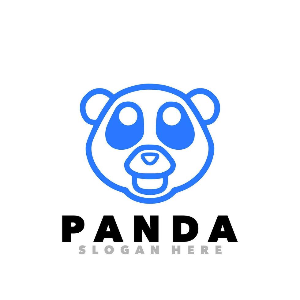 Panda line symbol logo template vector