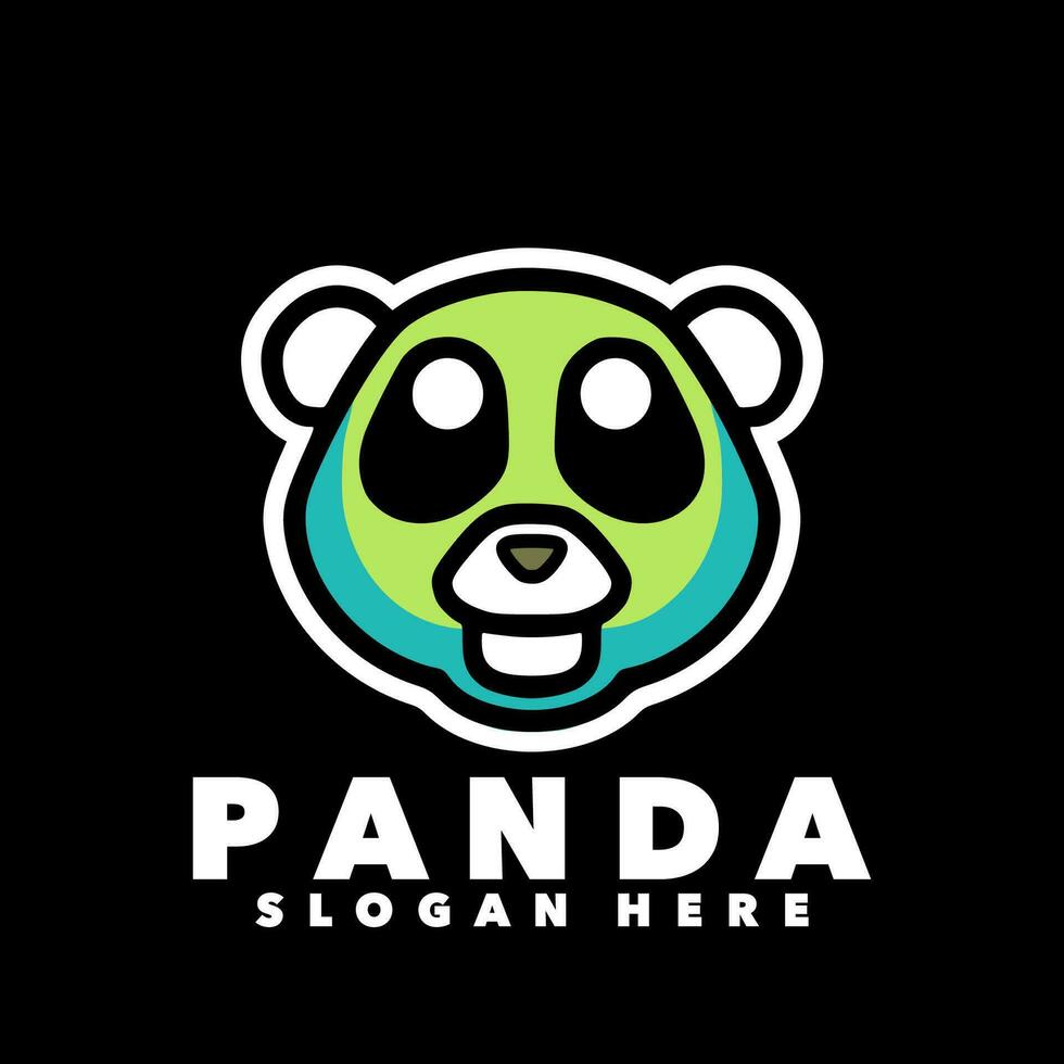 panda sencillo mascota logo diseño vector