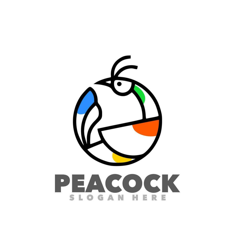 Peacock simple mascot logo design vector