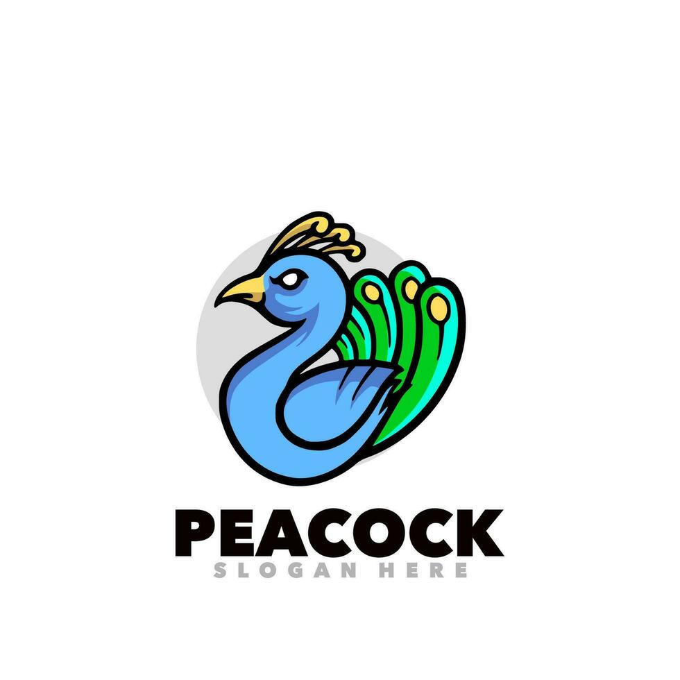 pavo real mascota logo diseño vector