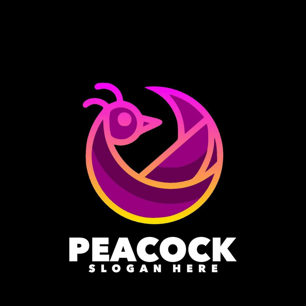 Peacock gradient logo vector