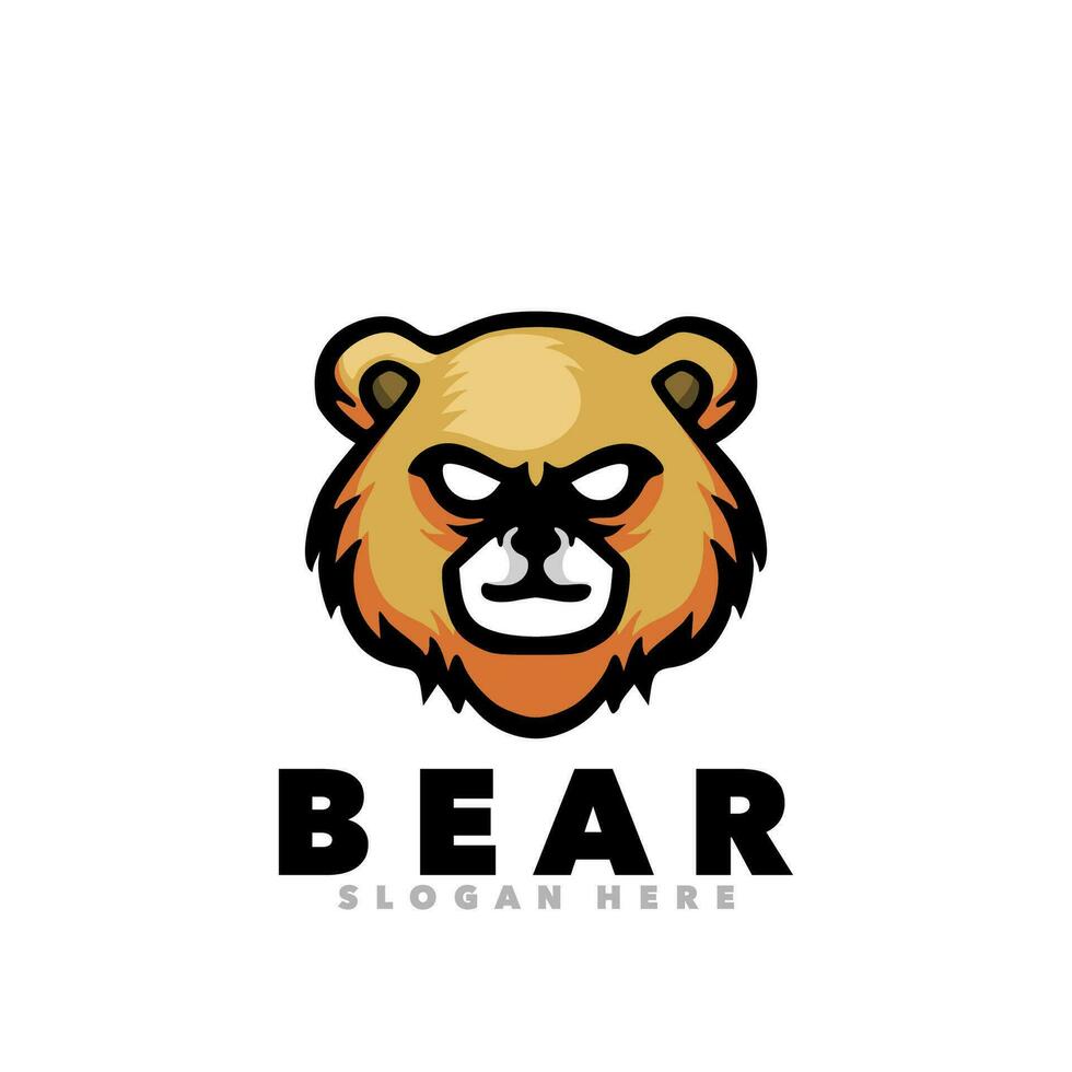 oso cabeza enojado logo vector