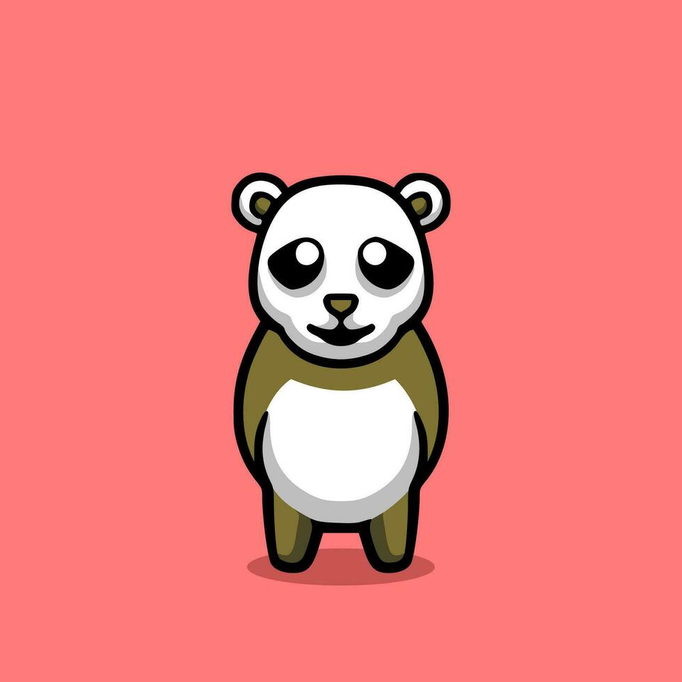 linda panda mascota dibujos animados vector