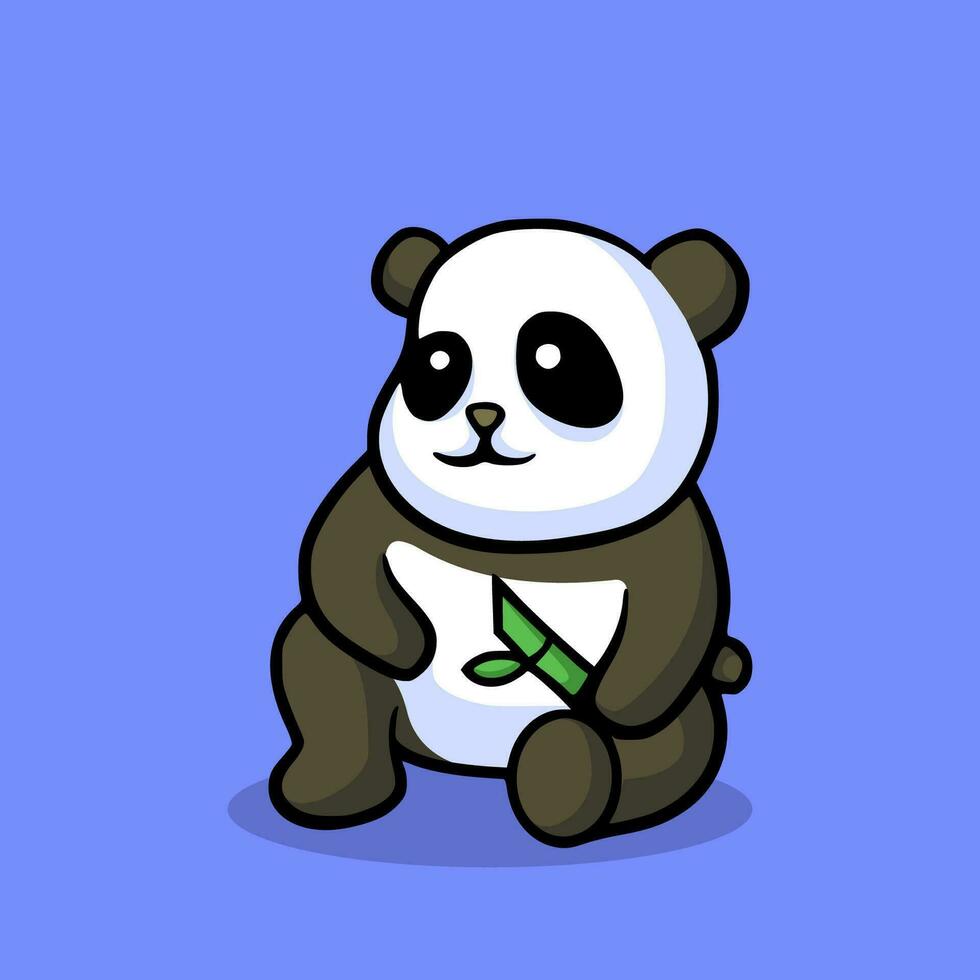 Cute baby panda cartoon mascot cartoon illustration vector