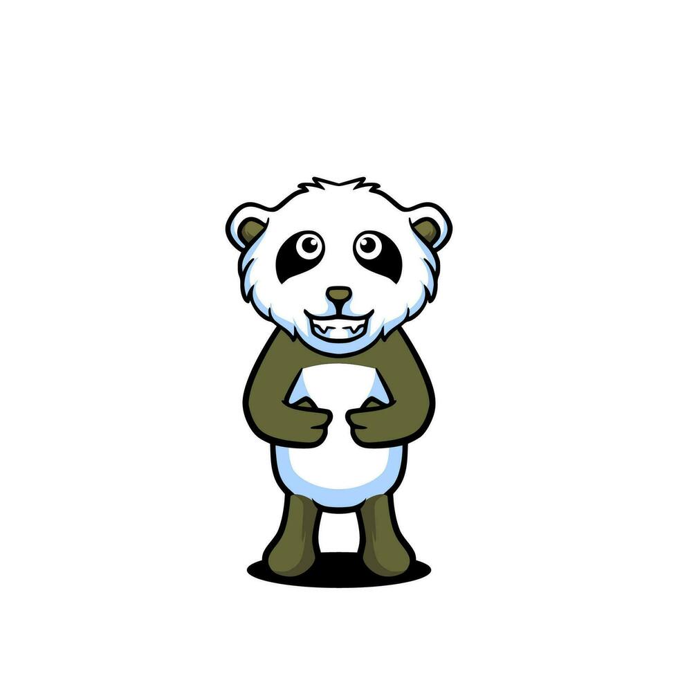 Cute baby panda cartoon mascot vector
