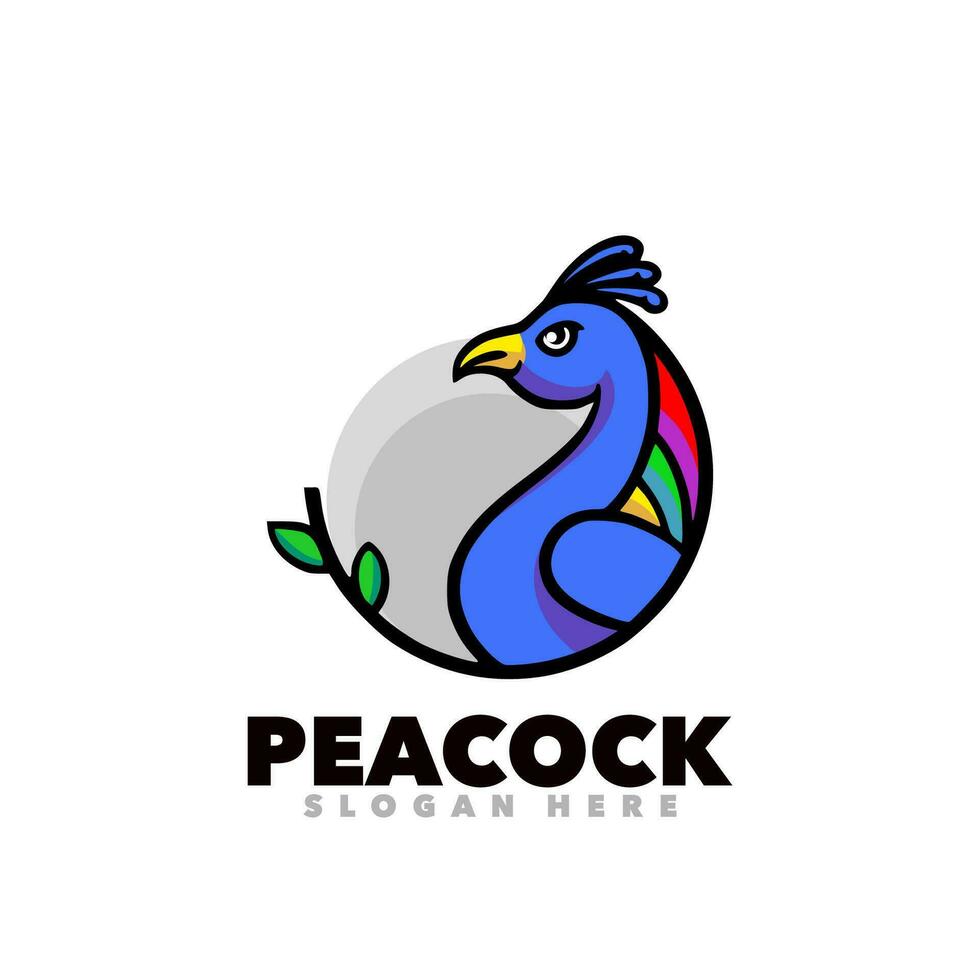 Peacock mascot logo design vector