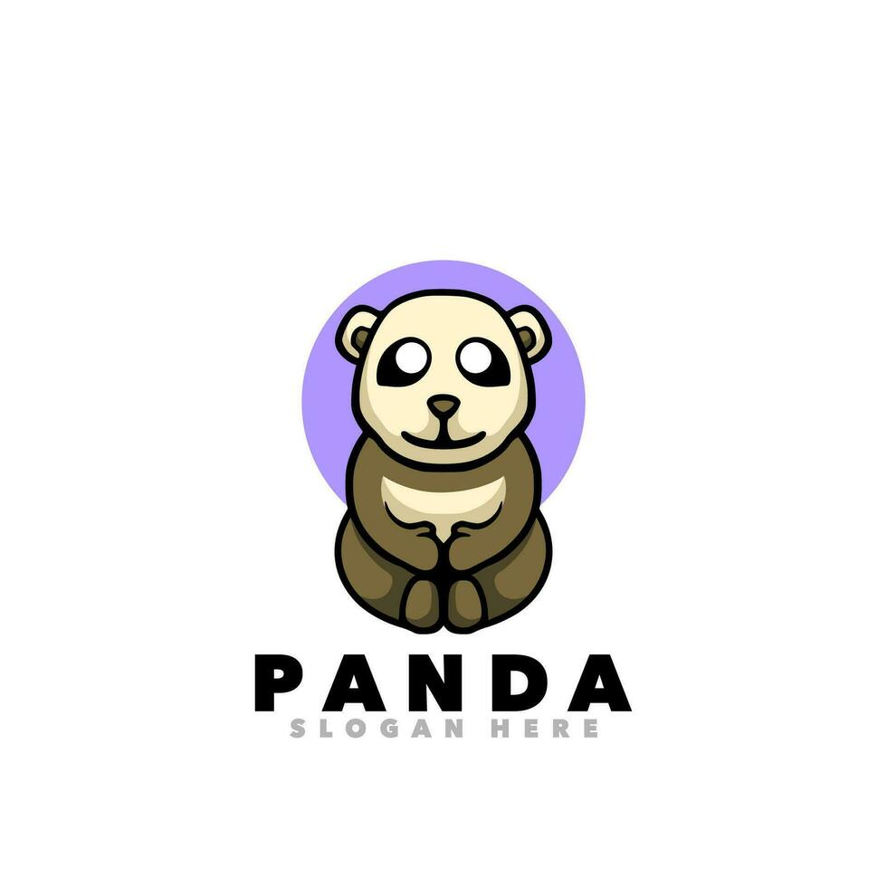 Cute panda mascot cartoon design vector