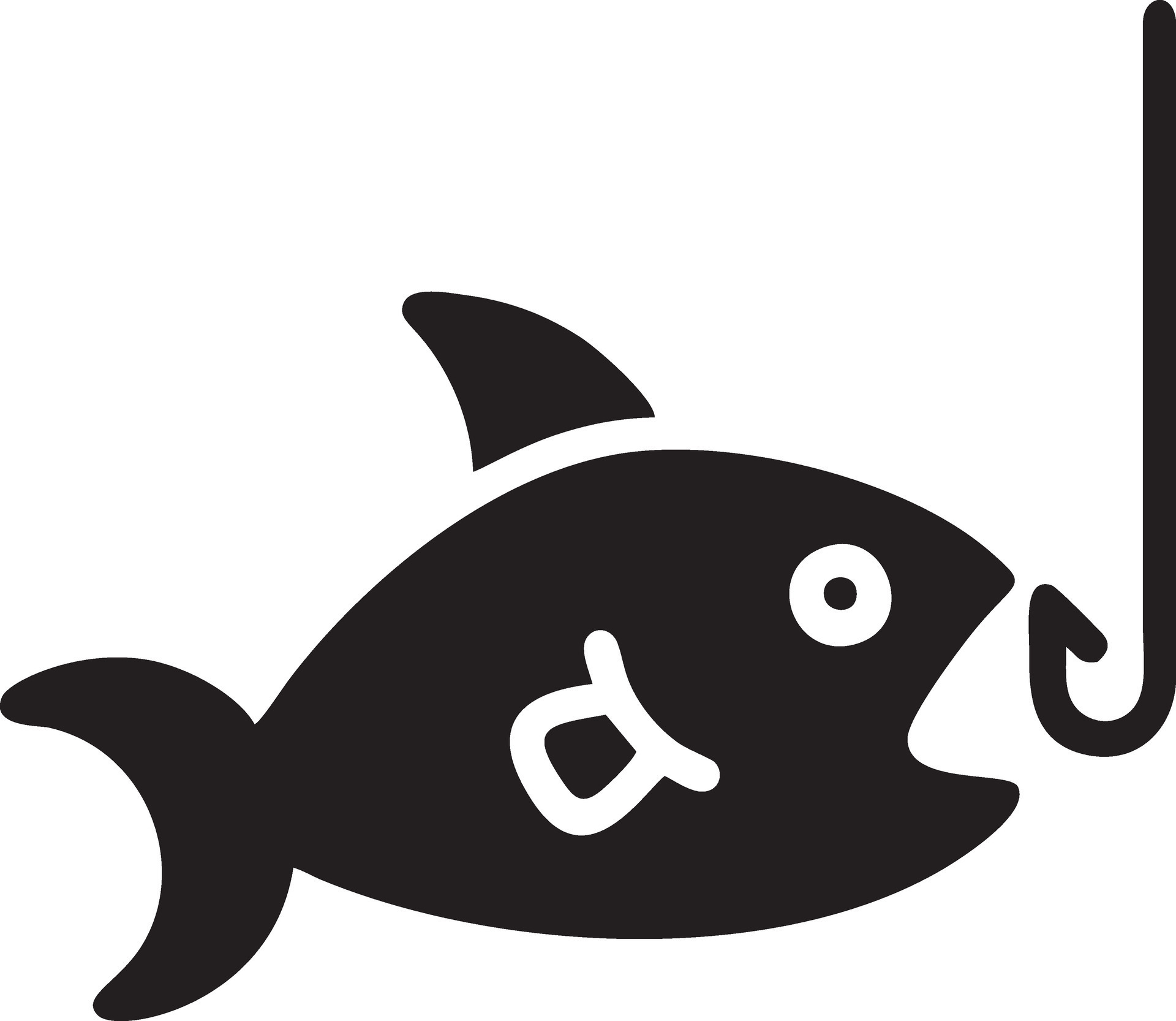 Fish hook logo design vectore simpel modern 34456798 Vector Art at Vecteezy