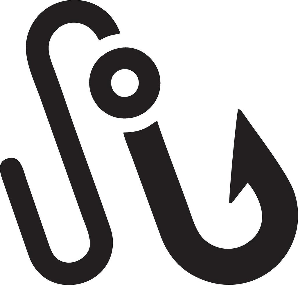 Fish hook logo design vectore simpel modern vector