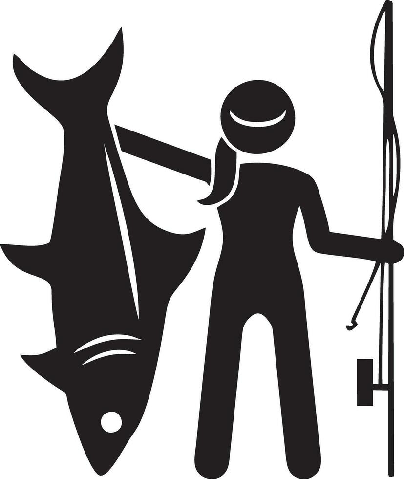 fisherman logo design vector modern simpel