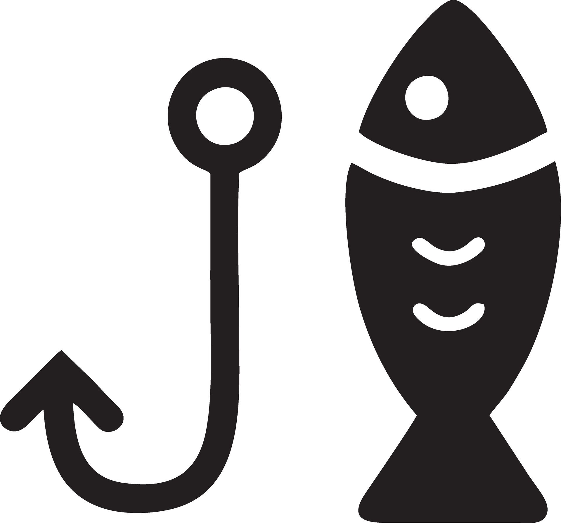 Fish hook logo design vectore simpel modern 34456880 Vector Art at Vecteezy