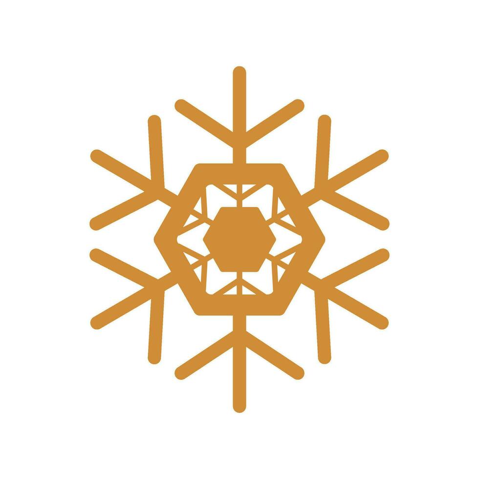 Luxury Simple Geometric Snowflake Boho Style Icon vector