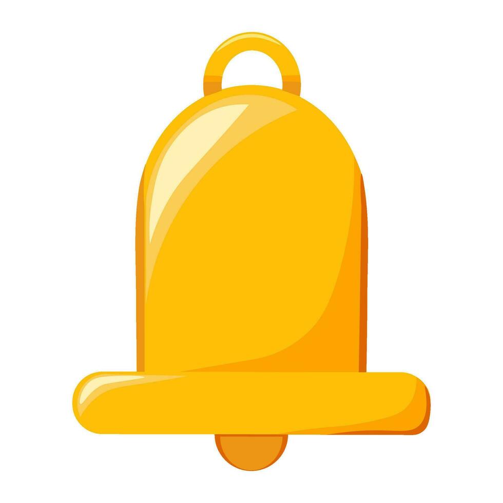 Xmas Golden Bell Toy Cartoon Style Icon vector