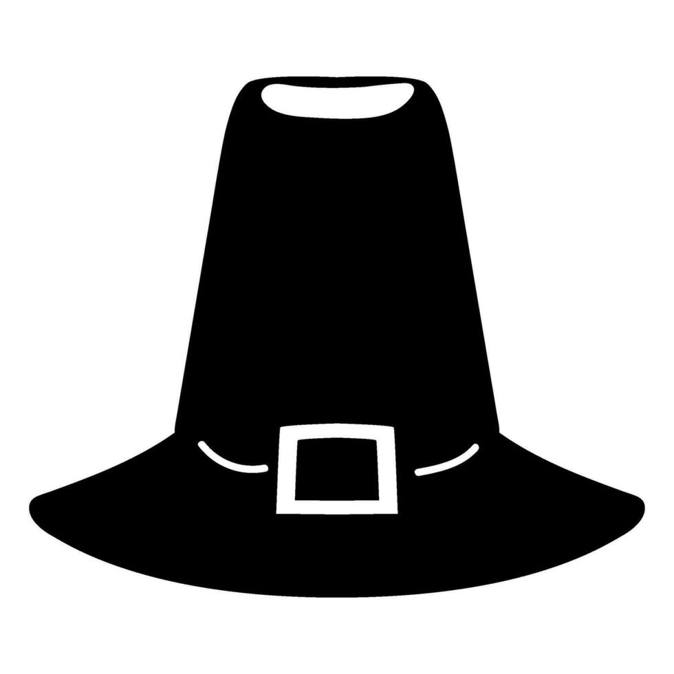 Happy Thanksgiving Pilgrim Hat Silhouette vector