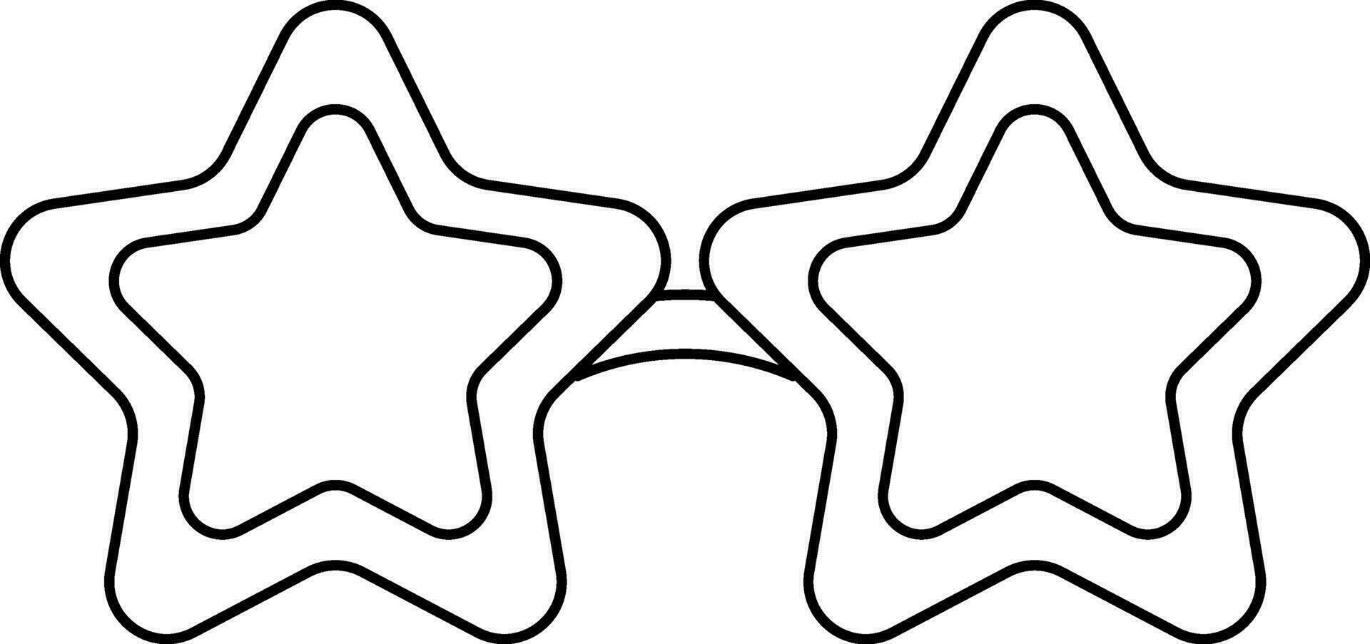 Thin Contour Line Of Disco Star Shaped Glasses vector