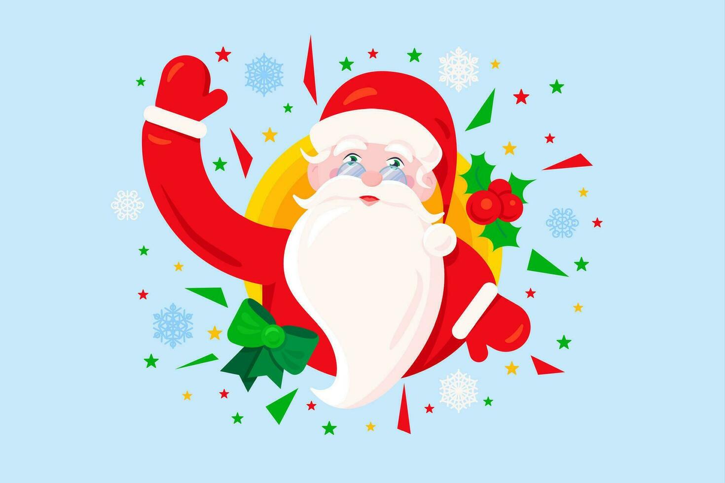 Papa Noel claus personaje dibujos animados estilo ilustración vector