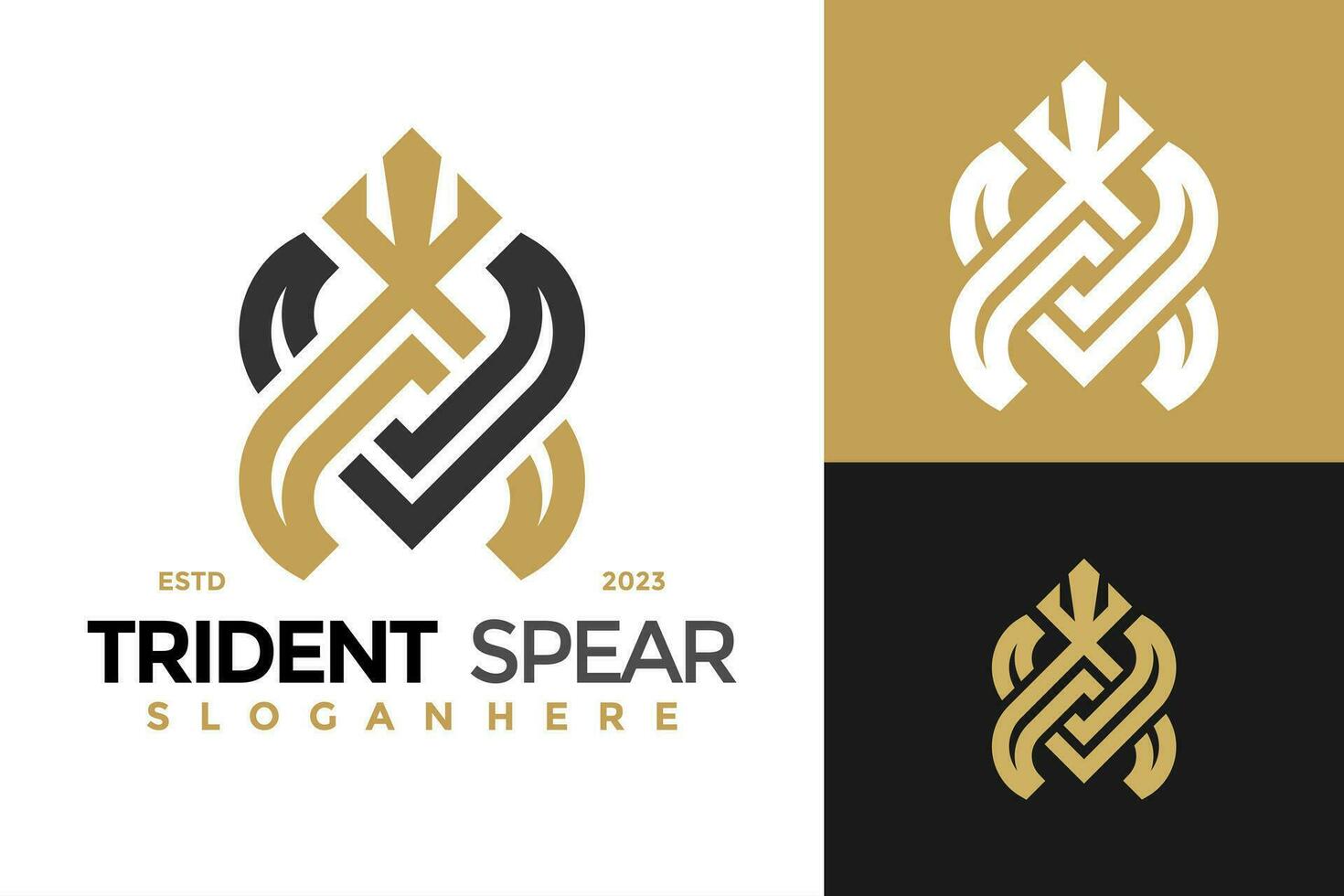 Letter VAor AV Trident Spear Logo design vector symbol icon illustration