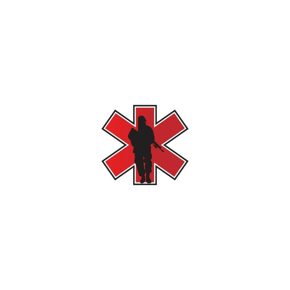 médico guerra logo vector