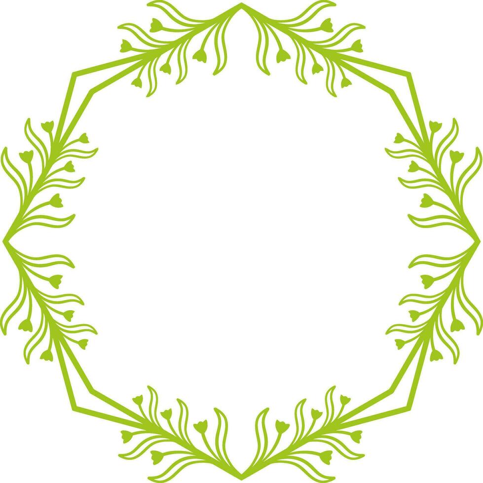 Hexagonal Floral Frame for Wedding. vector