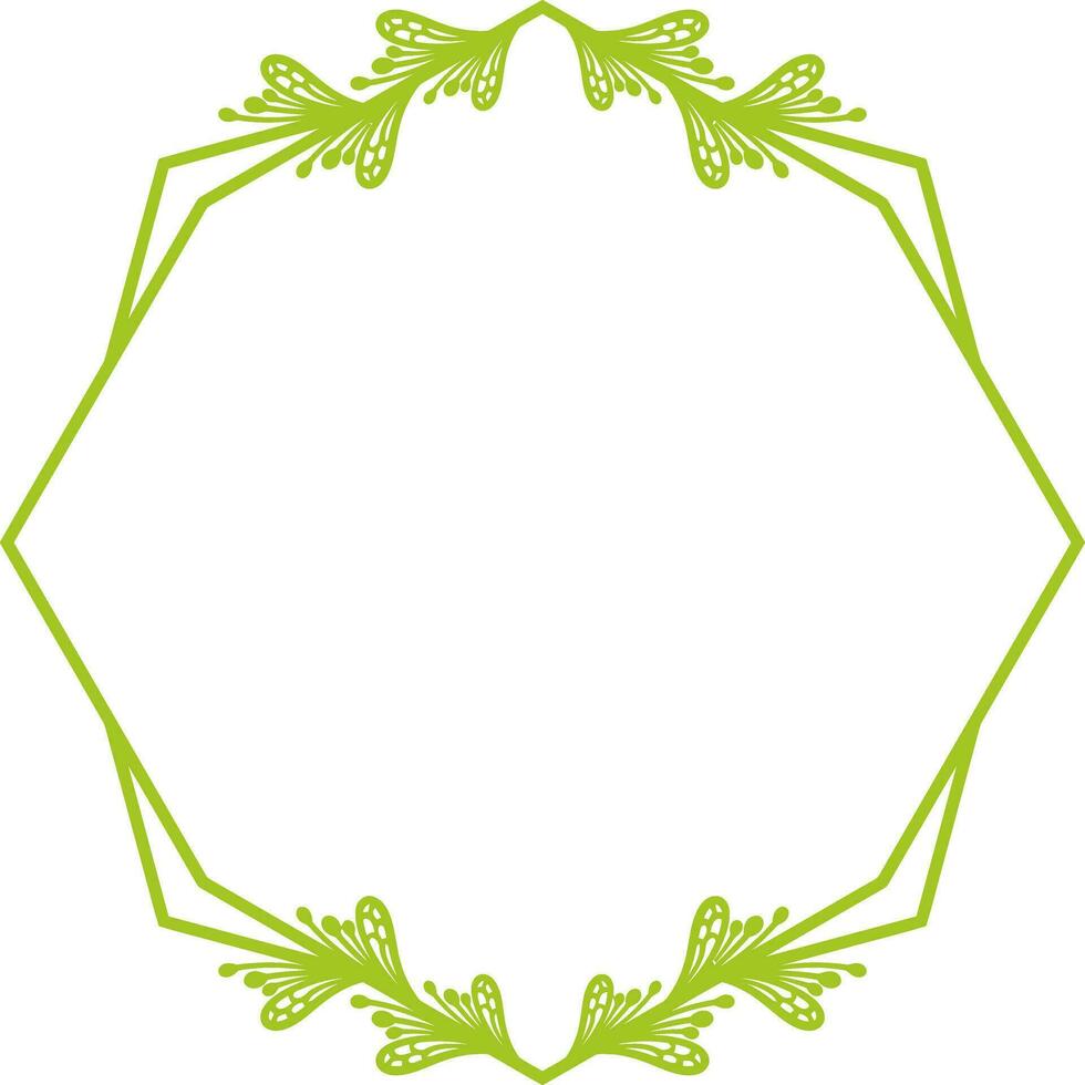 Hexagonal Floral Frame for Wedding. vector