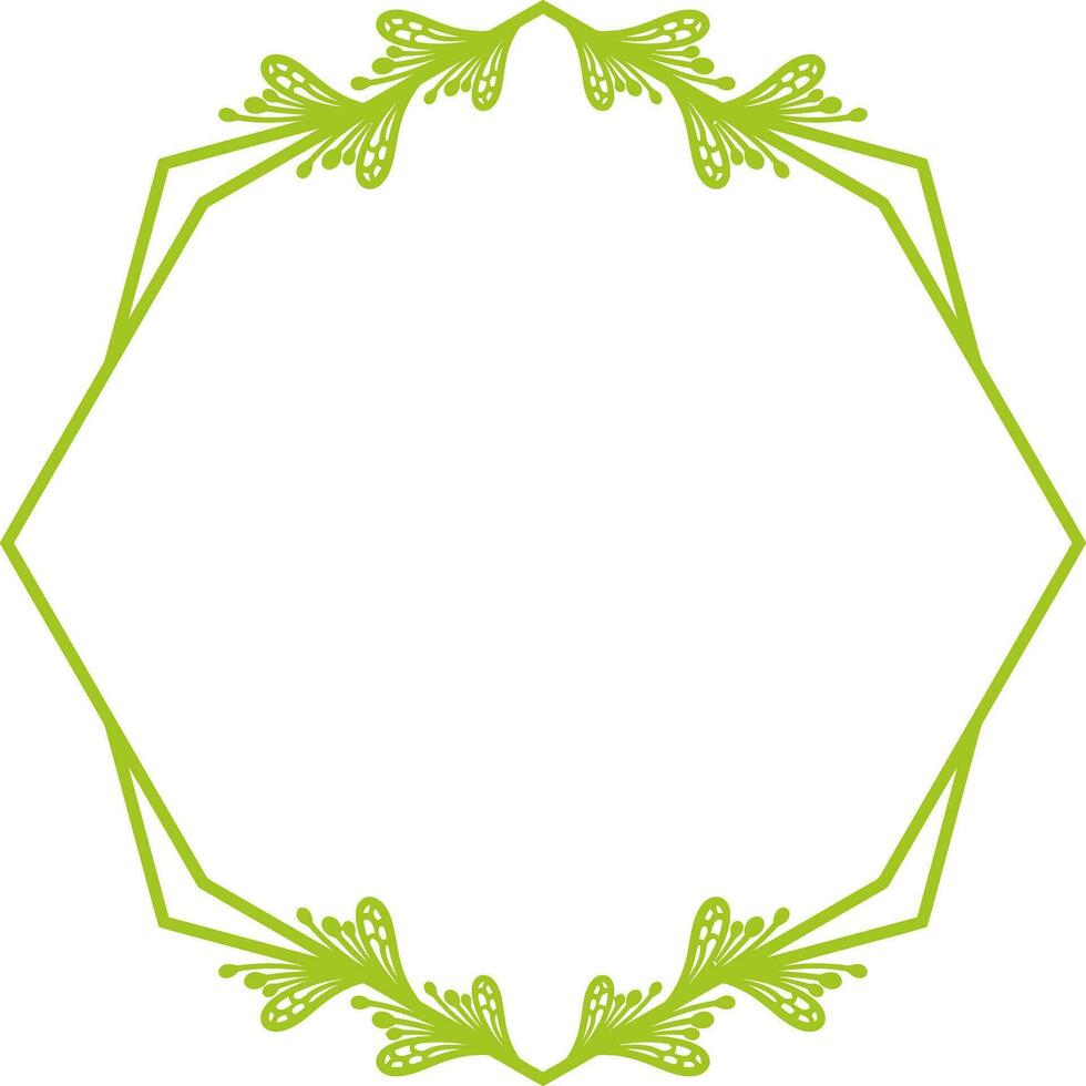 Hexagonal Floral Frame for Wedding. vector